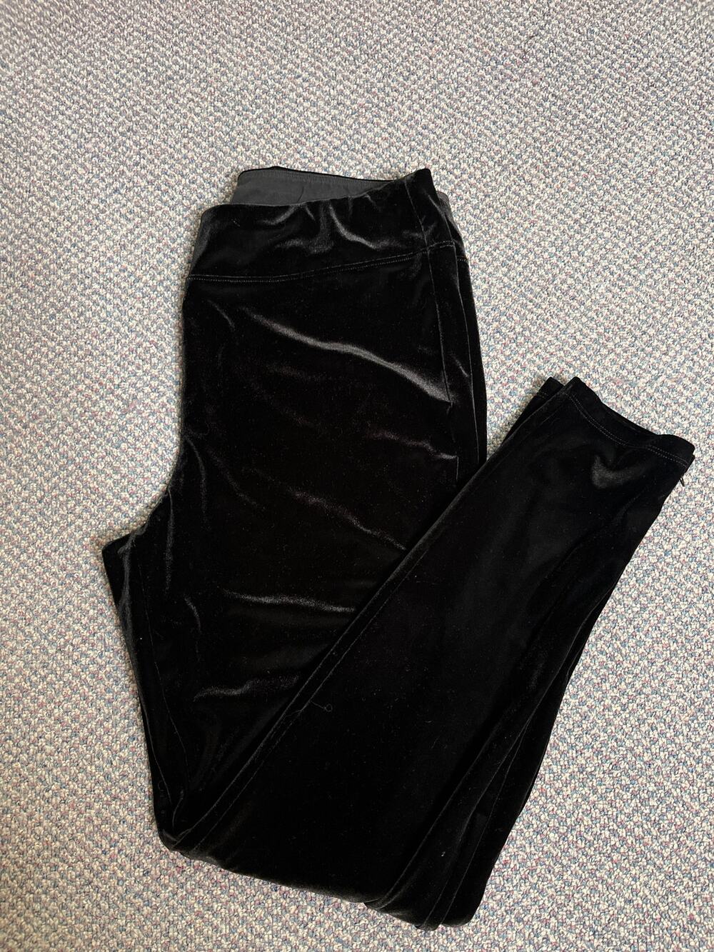Talbots Black Velveteen Ankle Zip Legging 12